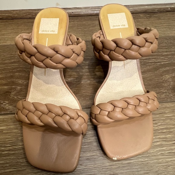 Dolce Vita Paily Stella Braided Strap Heels Cafe - Picture 2 of 11